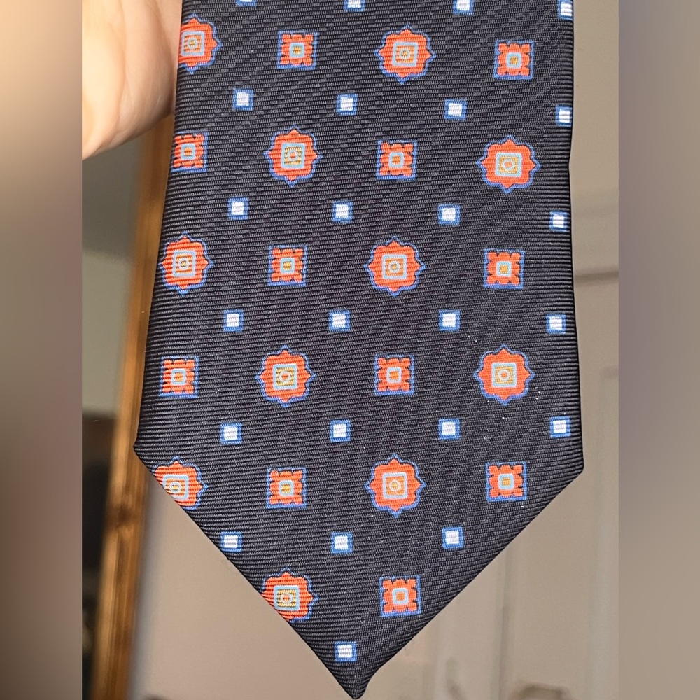 Biella Collezioni Navy Men’s Tie NWT Geometric Pattern